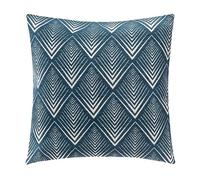 ATMOSPHERA CREATEUR D'INTERIEUR Housse de Coussin Chenille Géométrique Bleu 40x40 cm