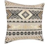 Créateur d'intérieur - Housse de Coussin "Etnik Gold" 40x40cm Gris
