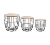 Tables gigognes ""Atomic"" noir D30 38 41cm - Atmosphera createur d'interieur