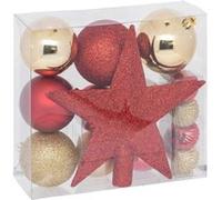 Atmosphera Créateur d'intérieur - Kit 18 Pièces Déco "Noël" 21cm Rouge & Or Rouge G