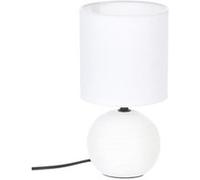 Atmosphera - Lampe Timeo blanche striée - céramique H25 cm