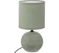 Atmosphera - Lampe à poser céramique Timéo vert kaki strié H25 cm
