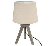 Atmosphera Créateur d'intérieur - Lampe à Poser Trépied en Bois Alexis 31cm Lin