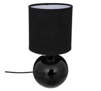 Lampe céramique ""Timéo"" noir brillant H25cm - Atmosphera createur d'interieur