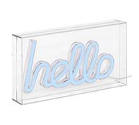 Atmosphera Créateur d'intérieur - Lampe Néon LED à Poser "Hello" 23cm Bleu