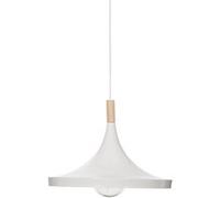 Atmosphera Créateur d'intérieur - Lampe Suspension Design "Métal & Bois" 32cm Blanc Blanc G