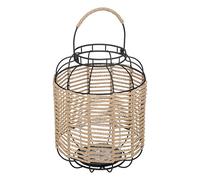 ATMOSPHERA CREATEUR D'INTERIEUR Lanterne Naturel + Metal Cosy h33, Noir