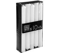 Atmosphera Créateur d'intérieur - Lot de 10 Bougies Bâtons Basic 20cm Blanc Blanc G