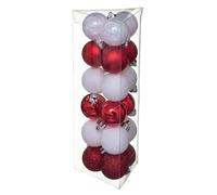 Atmosphera Créateur d'intérieur - Lot de 18 Boules de Noël Colorama 3cm Rouge & Blanc