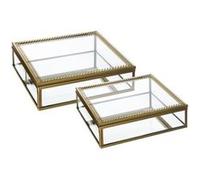 Atmosphera Créateur d'intérieur - Lot de 2 Boîtes à Bijoux en Verre "Stylish" 18cm Or Or G