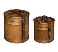 Atmosphera Créateur d'intérieur - Lot de 2 Boîtes Déco "Rodani" 26cm Naturel Marron G