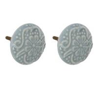 Atmosphera Créateur d'intérieur - Lot de 2 Boutons de Meuble "Aniya" 4cm Bleu G