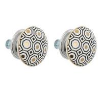Atmosphera Créateur d'intérieur - Lot de 2 Boutons de Meuble "Arianna" 4cm Blanc Blanc G