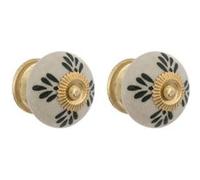 Créateur d'intérieur - Lot de 2 Boutons de Meuble "Daya" 3cm Blanc