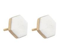 Atmosphera Créateur d'intérieur - Lot de 2 Boutons de Meuble "Le Collectionneur" 4cm Blanc Blanc G