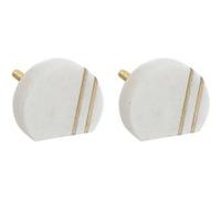 Atmosphera Créateur d'intérieur - Lot de 2 Boutons de Meuble "Maeva" 4cm Blanc Blanc G