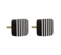 Atmosphera Créateur d'intérieur - Lot de 2 Boutons de Meuble "Mia" 3cm Noir & Blanc