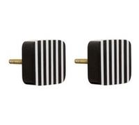 Atmosphera Créateur d'intérieur - Lot de 2 Boutons de Meuble "Mia" 3cm Noir & Blanc Noir