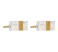Atmosphera Créateur d'intérieur - Lot de 2 Boutons de Meuble "Rosa" 4cm Blanc Blanc