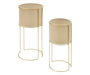 Atmosphera Créateur d'intérieur - Lot de 2 Cache-Pots Design Zigy 55cm Doré
