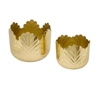 Atmosphera Créateur d'intérieur - Lot de 2 Cache-Pots en Métal Belli 21cm Doré