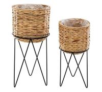 Atmosphera Créateur d'intérieur - Lot de 2 Cache-Pots sur Pied Hya 54cm Naturel