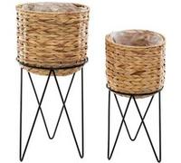 Atmosphera Créateur d'intérieur - Lot de 2 Cache-Pots sur Pied "Hya" 54cm Naturel Beige G