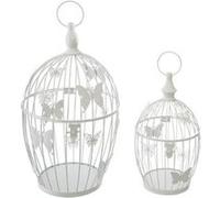 Atmosphera Créateur d'intérieur - Lot de 2 Cages à Oiseaux Métal "Bird" 39cm Blanc Blanc G
