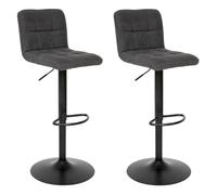 Atmosphera Créateur d'intérieur - Lot de 2 Chaises de Bar Ajustable Delek 104cm Gris