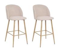 Atmosphera Créateur d'intérieur - Lot de 2 Chaises de Bar Céleste 106cm Beige Lin