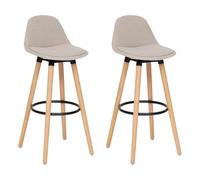 Atmosphera Créateur d'intérieur - Lot de 2 Chaises de Bar Maxon 92cm Beige