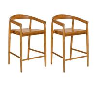 Atmosphera Créateur d'intérieur - Lot de 2 Chaises de Bar Miyako 95cm Marron