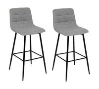 Atmosphera Créateur d'intérieur - Lot de 2 Chaises de Bar Sirac 104cm Gris