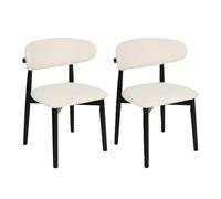 Atmosphera Créateur d'intérieur - Lot de 2 Chaises en Tissu Bouclette Sari 78cm Blanc & Noir