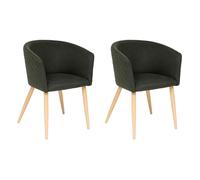 Atmosphera Créateur d'intérieur - Lot de 2 Fauteuils à Dîner Marlo 76cm Vert Cèdre