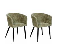 Atmosphera Créateur d'intérieur - Lot de 2 Fauteuils Chenille Marlo 76cm Kaki