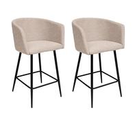 Atmosphera Créateur d'intérieur - Lot de 2 Fauteuils de Bar Marlo 101cm Beige