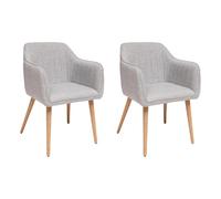 Atmosphera Créateur d'intérieur - Lot de 2 Fauteuils de Table Visoca 83cm Gris