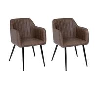 Atmosphera Créateur d'intérieur - Lot de 2 Fauteuils Design Visoca 83cm Marron