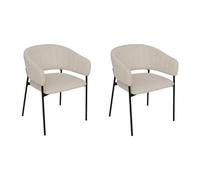 Atmosphera Créateur d'intérieur - Lot de 2 Fauteuils en Tissu Solea 78cm Beige