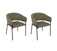 Atmosphera Créateur d'intérieur - Lot de 2 Fauteuils en Tissu Solea 78cm Vert Cèdre