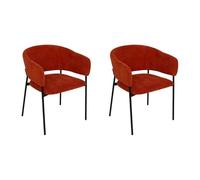 Atmosphera Créateur d'intérieur - Lot de 2 Fauteuils en Velours Côtelé Solea 78cm Ambre