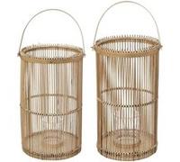 Set de 2 lanternes bambou H40/H36cm - Atmosphera Créateur d'intérieur