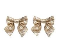 Lot de 2 NÅ“uds DÃ©co Paillettes 16cm Or