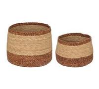 Atmosphera Créateur d'intérieur - Lot de 2 Paniers Déco Lena 38cm Naturel Beige