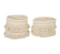 Atmosphera - Lot de 2 paniers Sea View - Coton recyclé - 25 cm Beige