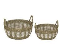 Atmosphera Créateur d'intérieur - Lot de 2 Paniers Déco XL 50cm Naturel Beige