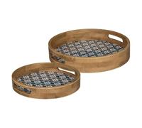 Atmosphera Créateur d'intérieur - Lot de 2 Plateaux Déco Alicante 34cm Multicolore