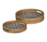 Atmosphera Créateur d'intérieur - Lot de 2 Plateaux Déco "Alicante" 34cm Multicolore Multicolore G