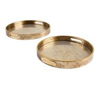 Atmosphera Créateur d'intérieur - Lot de 2 Plateaux Déco "Elya" 35cm Or G